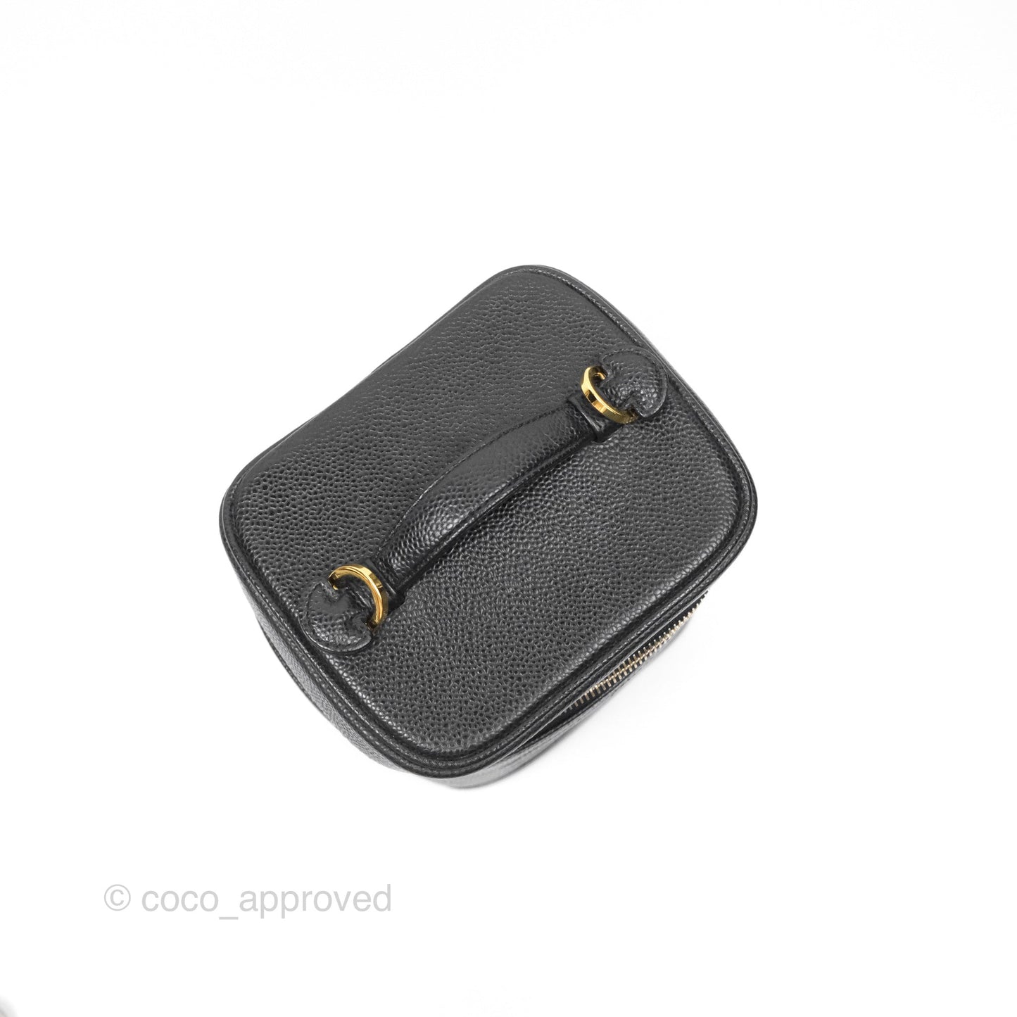 Chanel Vintage Vanity Case Black Caviar Gold Hardware