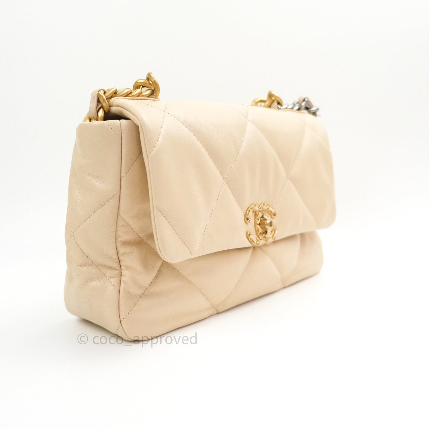 Chanel 19 Medium Beige Lambskin Mixed Hardware