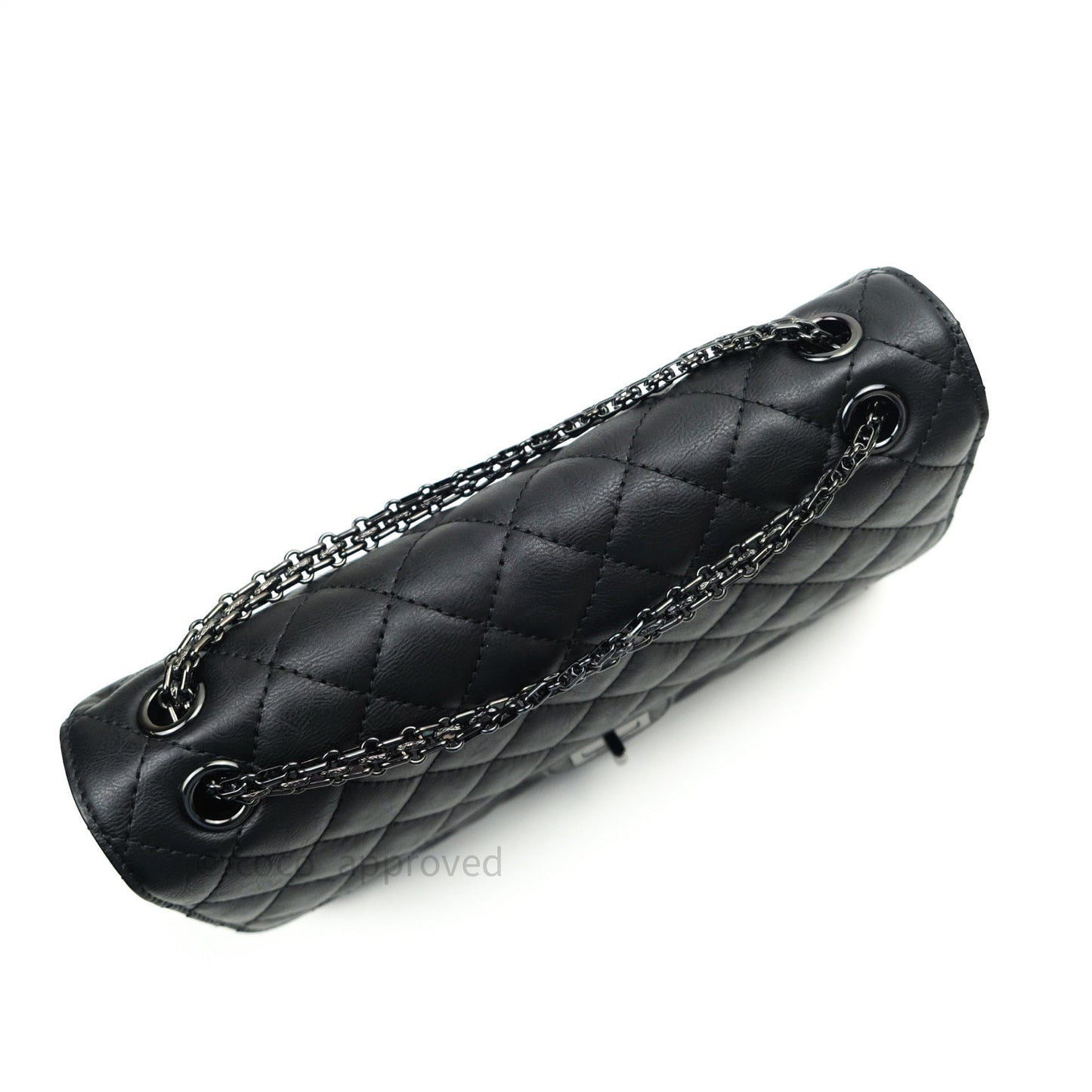 Chanel 2.55 Quilted Reissue 226 Double Flap So Black Crumpled Calfskin