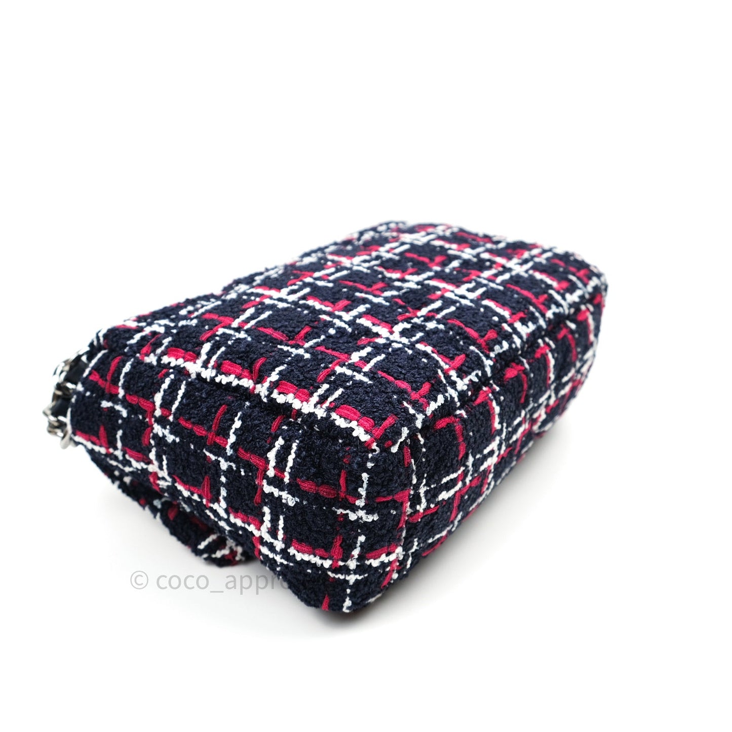 Chanel 19 Small Tweed Red Navy Mixed Hardware
