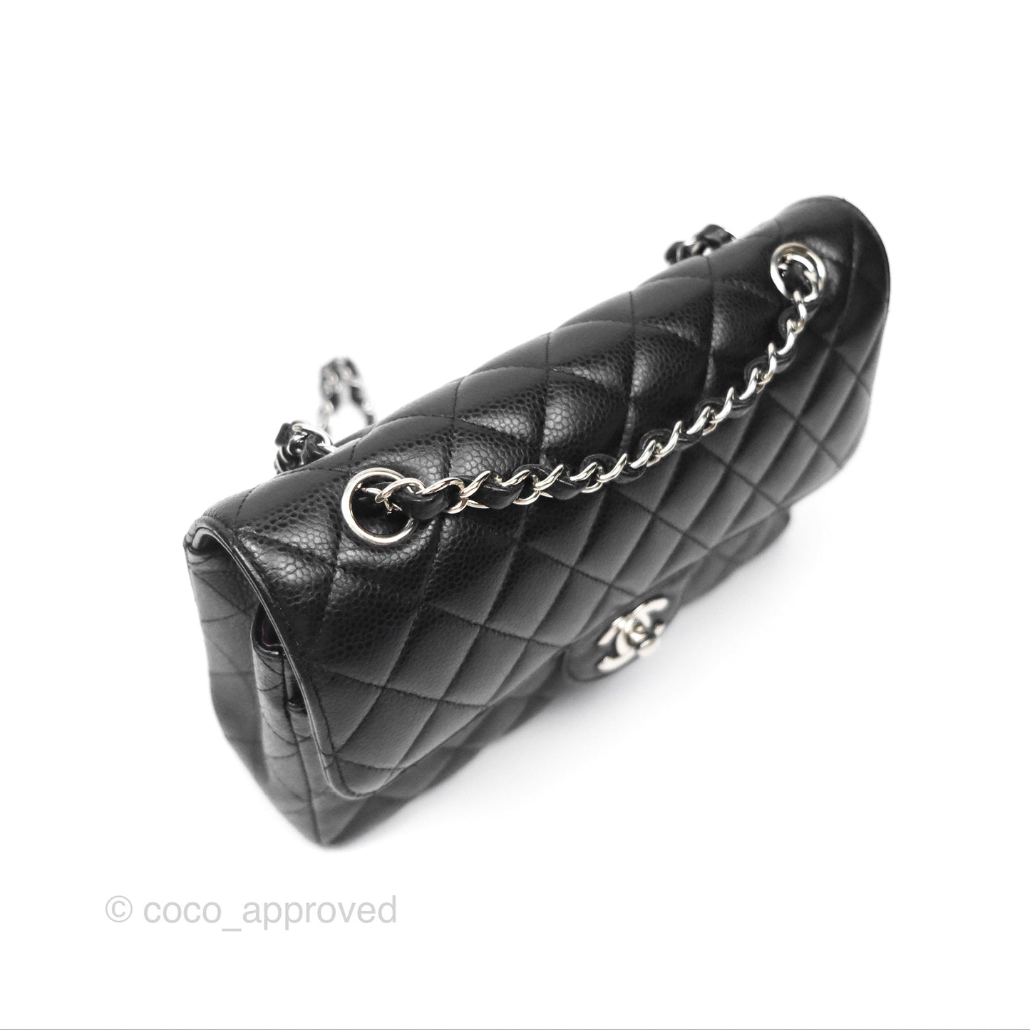 Chanel Small Classic Flap Quilted Black Caviar Silver Hardware