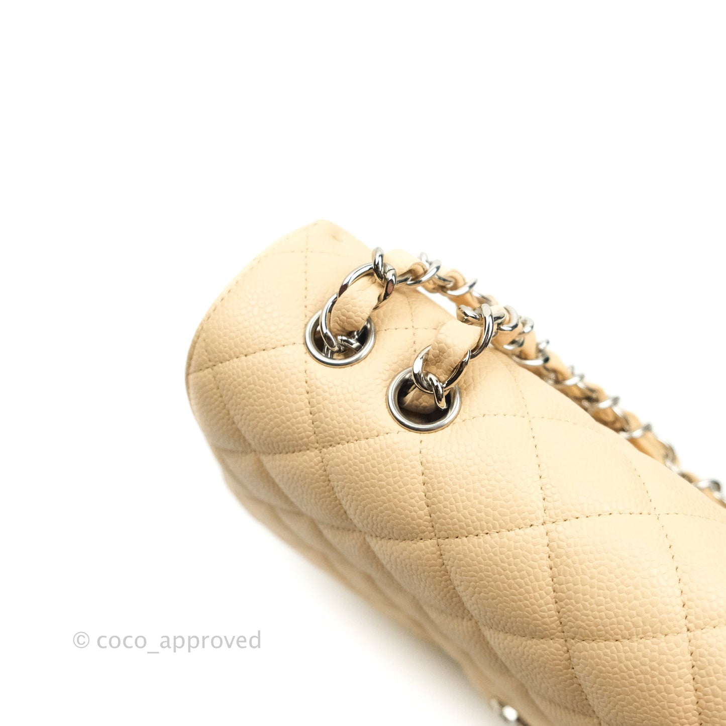 Chanel Jumbo Single Flap Beige Caviar Silver Hardware⁣⁣