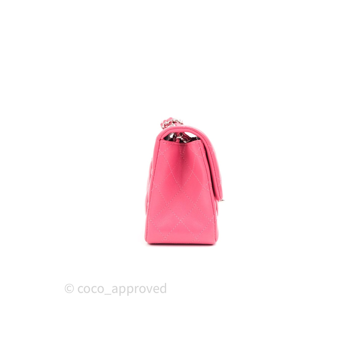 Chanel Mini Square Pink Lambskin Silver Hardware