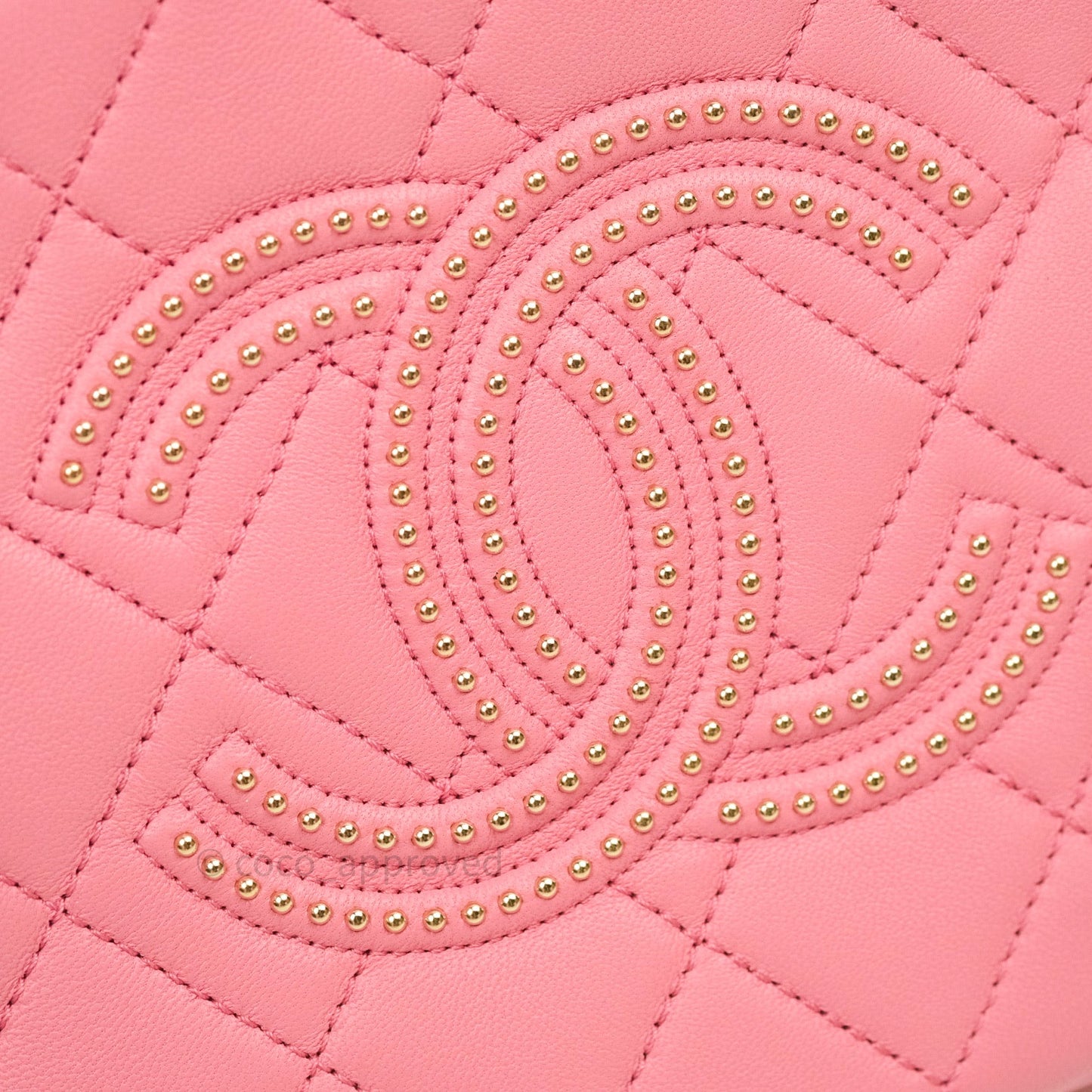 Chane Quilted Camera Pink Lambskin Gold Hardware