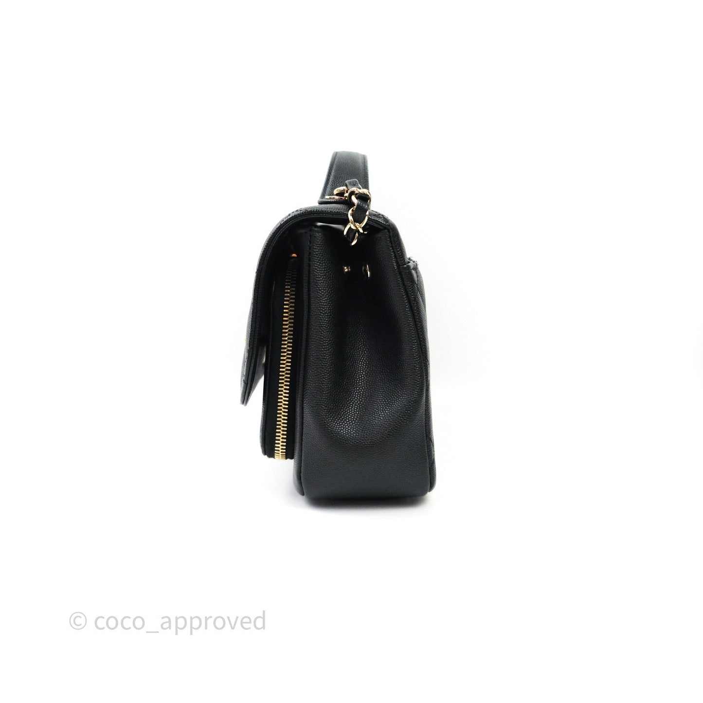 Chanel Quilted Medium Business Affinity Flap Black Caviar Light Gold Hardware