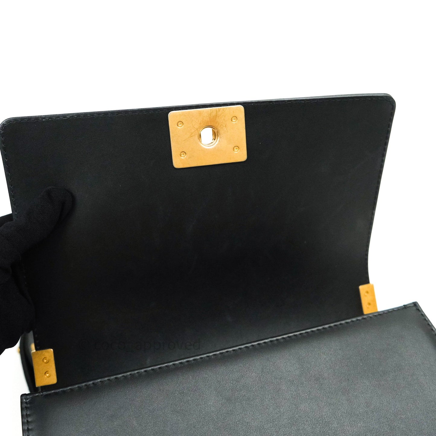 Chanel Boy Quilted Medium Black Calfskin Gold Hardware 20C