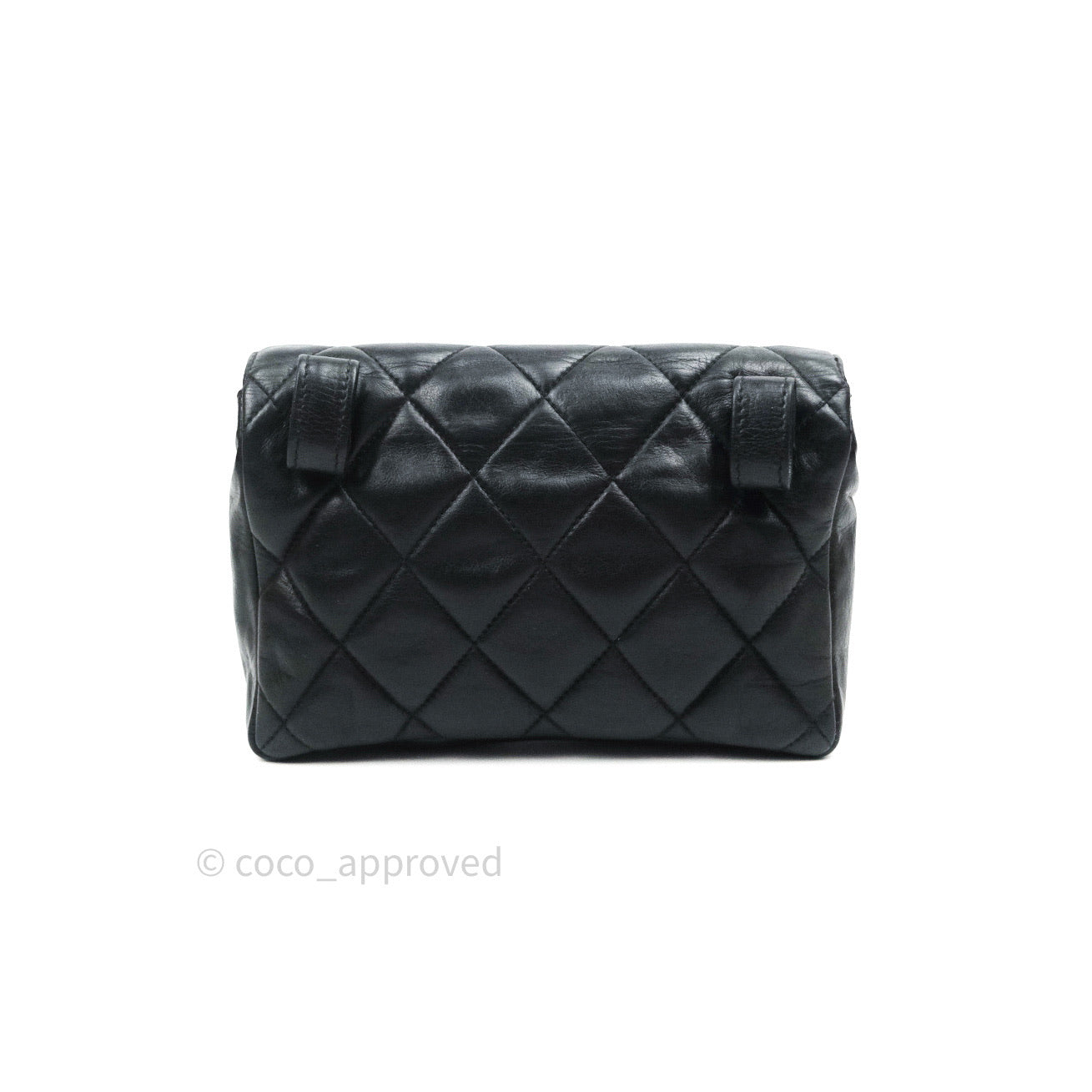 Chanel Quilted Belt Bag Black Lambskin 24K Gold Hardware