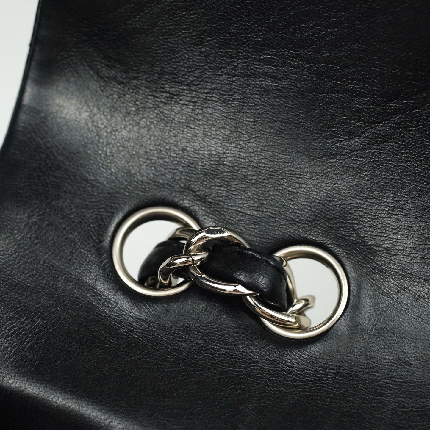 Chanel Classic Quilted Jumbo Single Flap Black Lambskin Silver Hardware⁣⁣