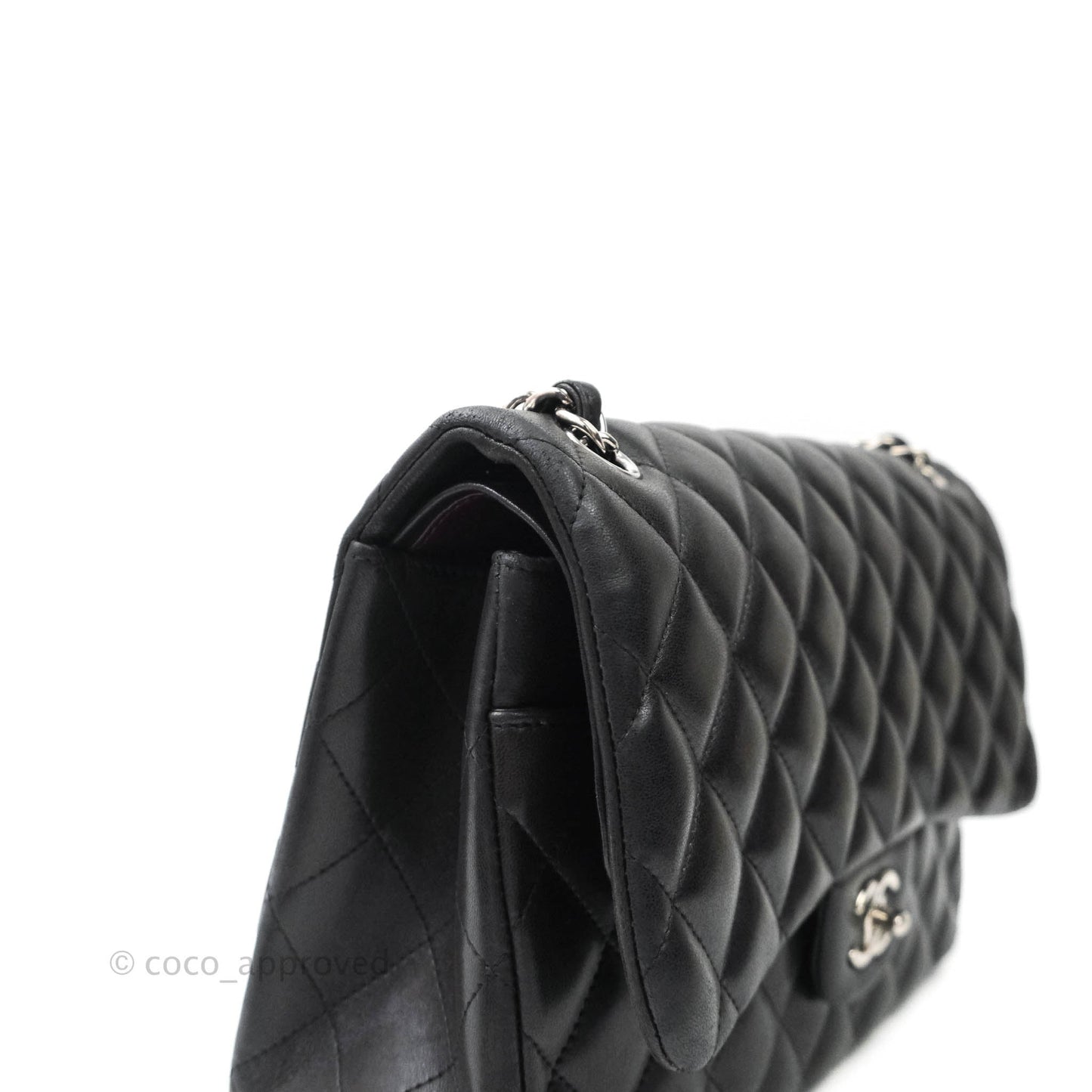 Chanel Jumbo Double Flap Black Lambskin Silver Hardware⁣⁣