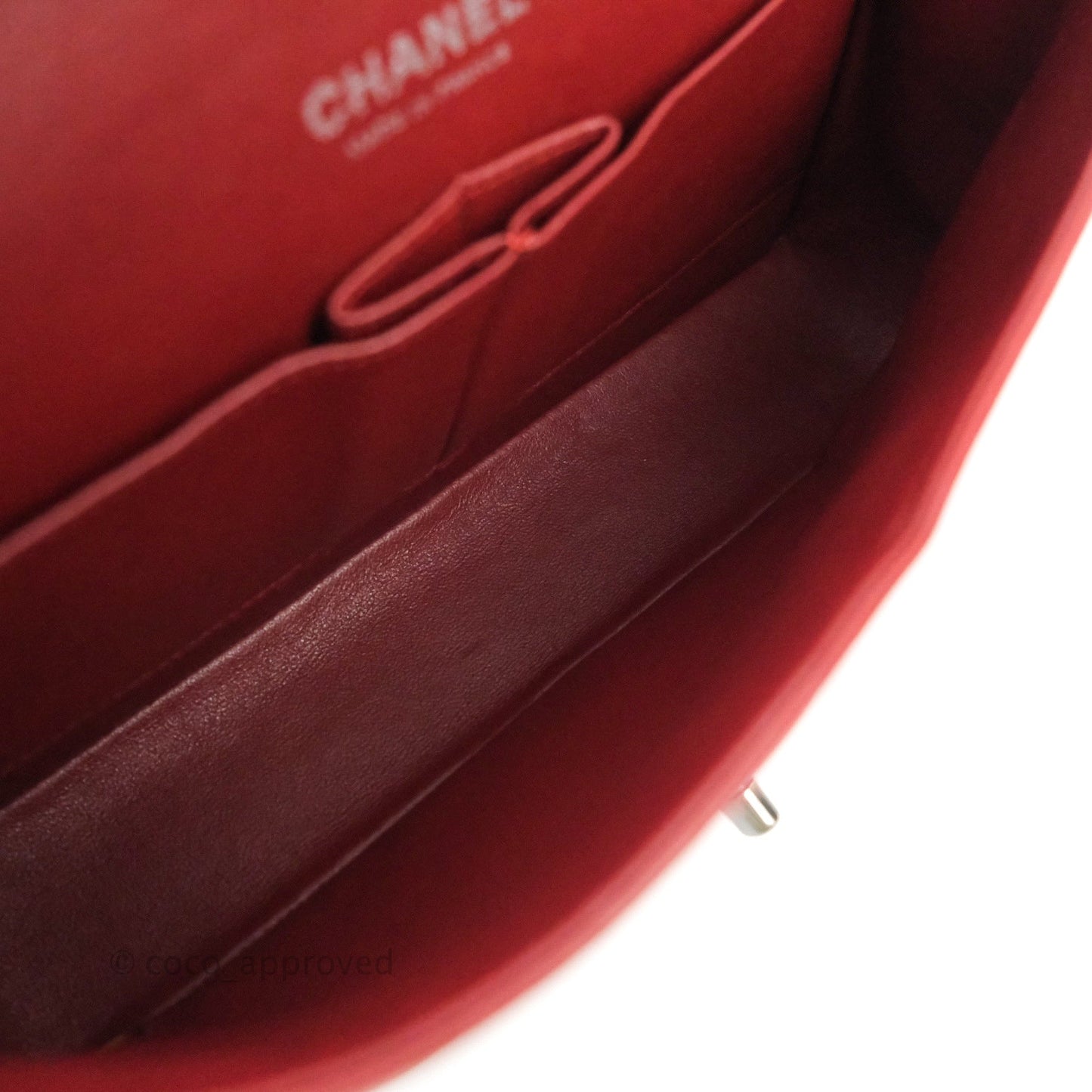 Chanel Classic M/L Medium Double Flap Dark Red Lambskin Gunmetal Hardware