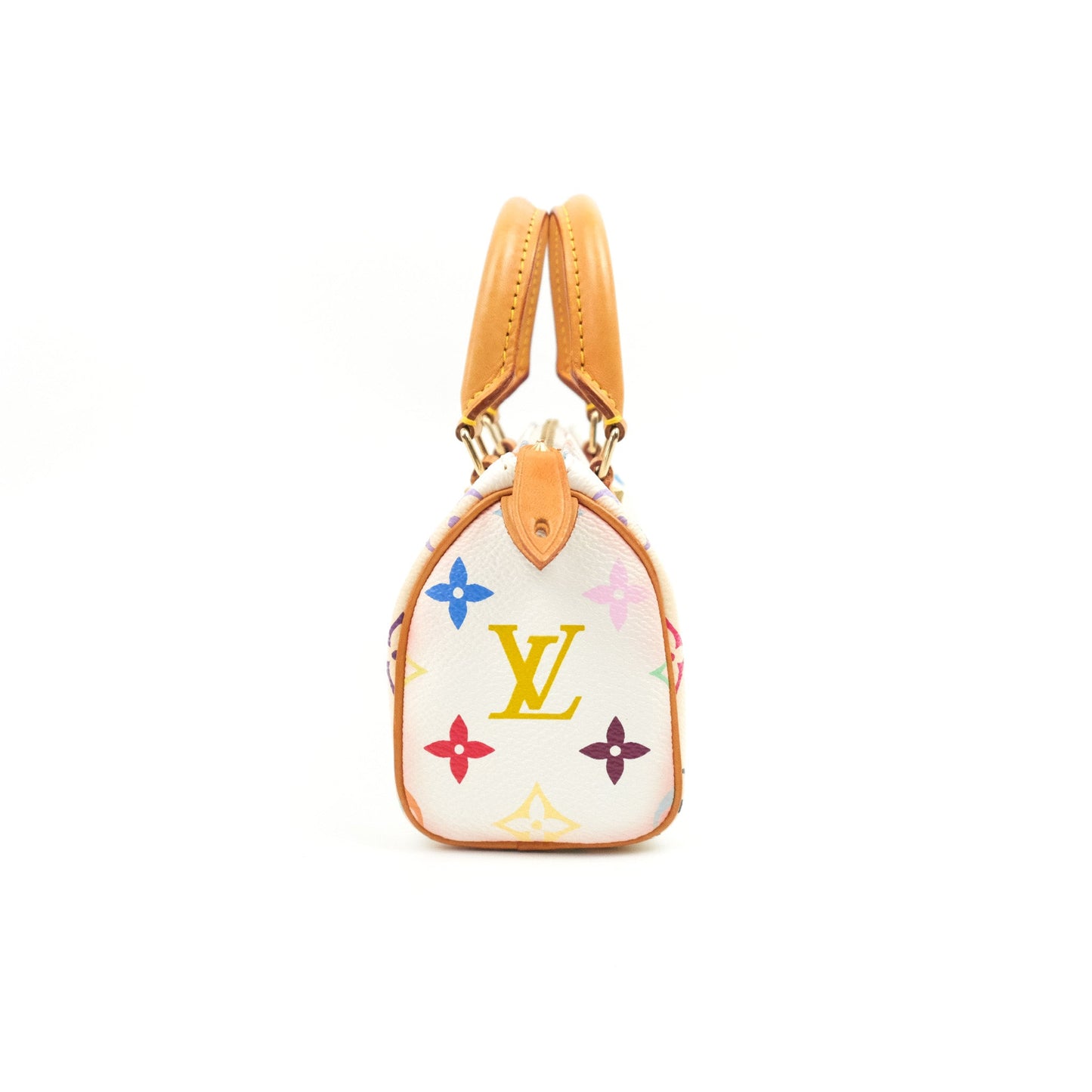 Louis Vuitton x Takashi Murakami Monogram Nano Speedy White Rainbow