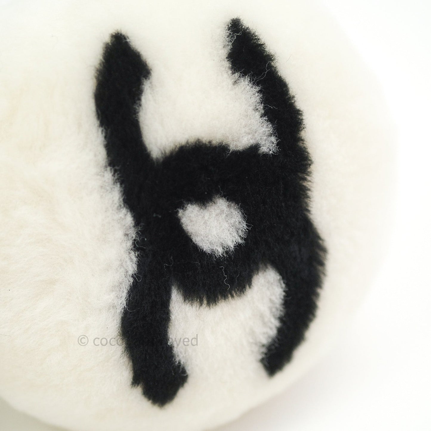 Chanel Shearling Cashmere Ivory Black Earmuffs