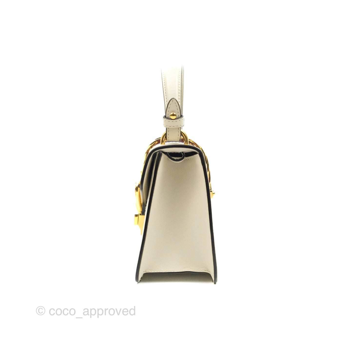 Gucci Mini Sylvie Top Handle White Calfskin Shoulder Bag⁣ ⁣⁣⁣⁣⁣⁣⁣⁣⁣⁣⁣⁣⁣⁣⁣⁣With Strap