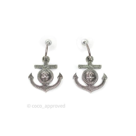 Chanel Anchor CC Earrings Ruthenium