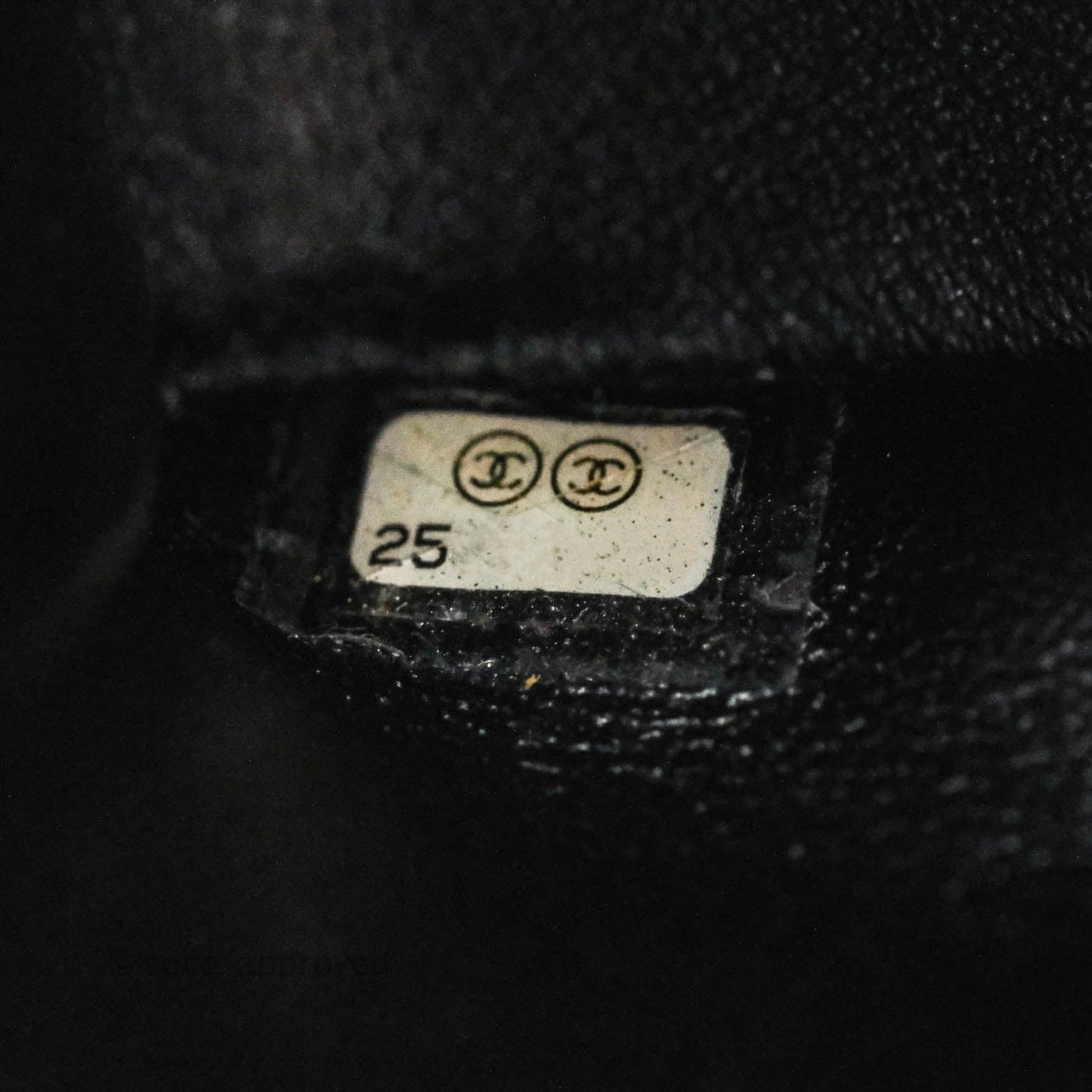 Chanel Mini Square Chevron Black Crumpled Metallic Patent So Black