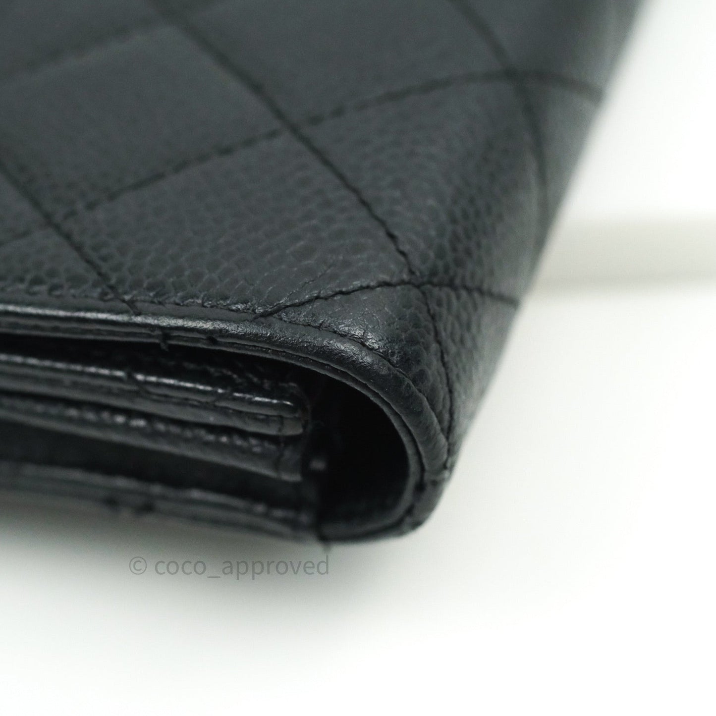 Chanel Long Wallet Black Caviar Gold Hardware