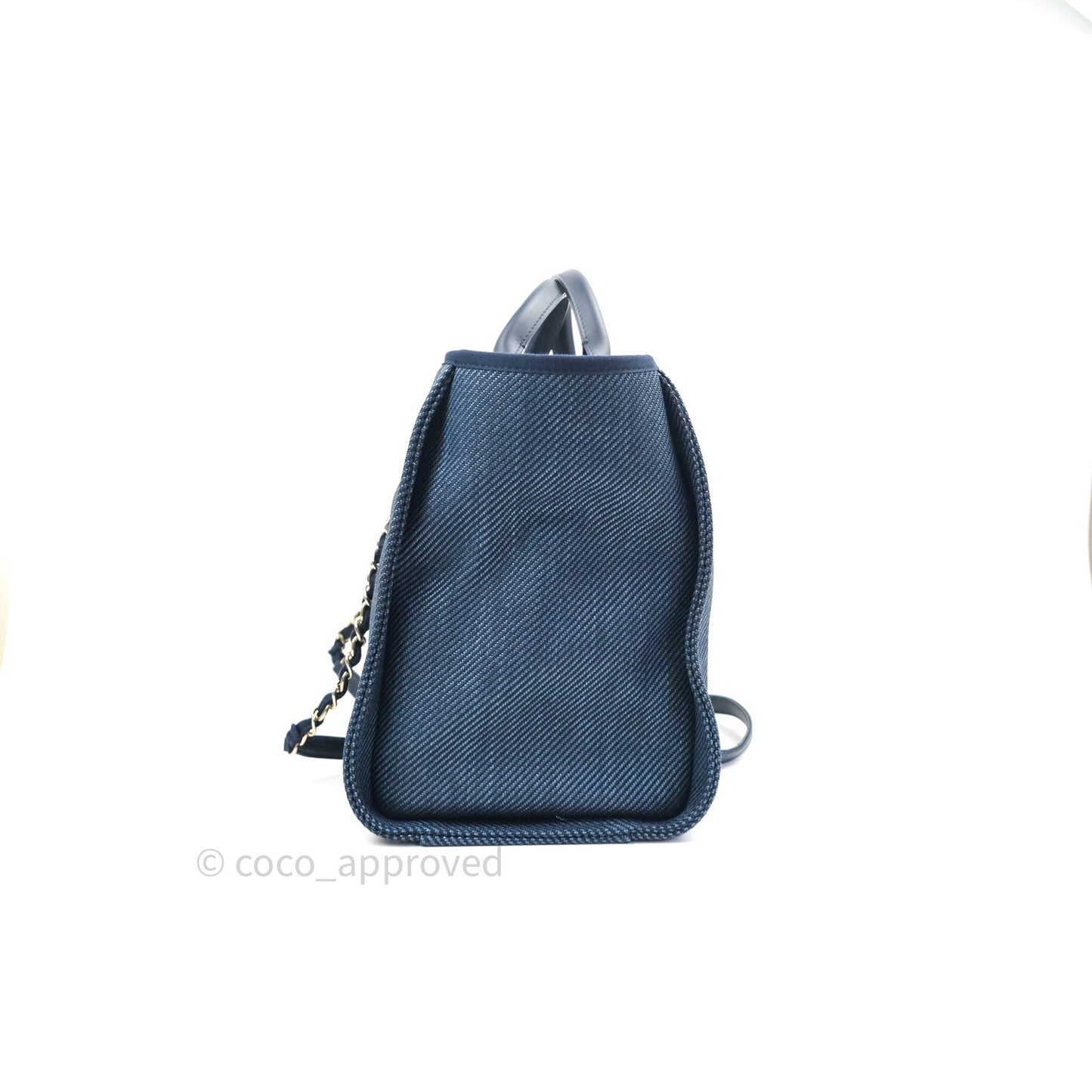Chanel Canvas Large Deauville Tote Navy Blue 20A
