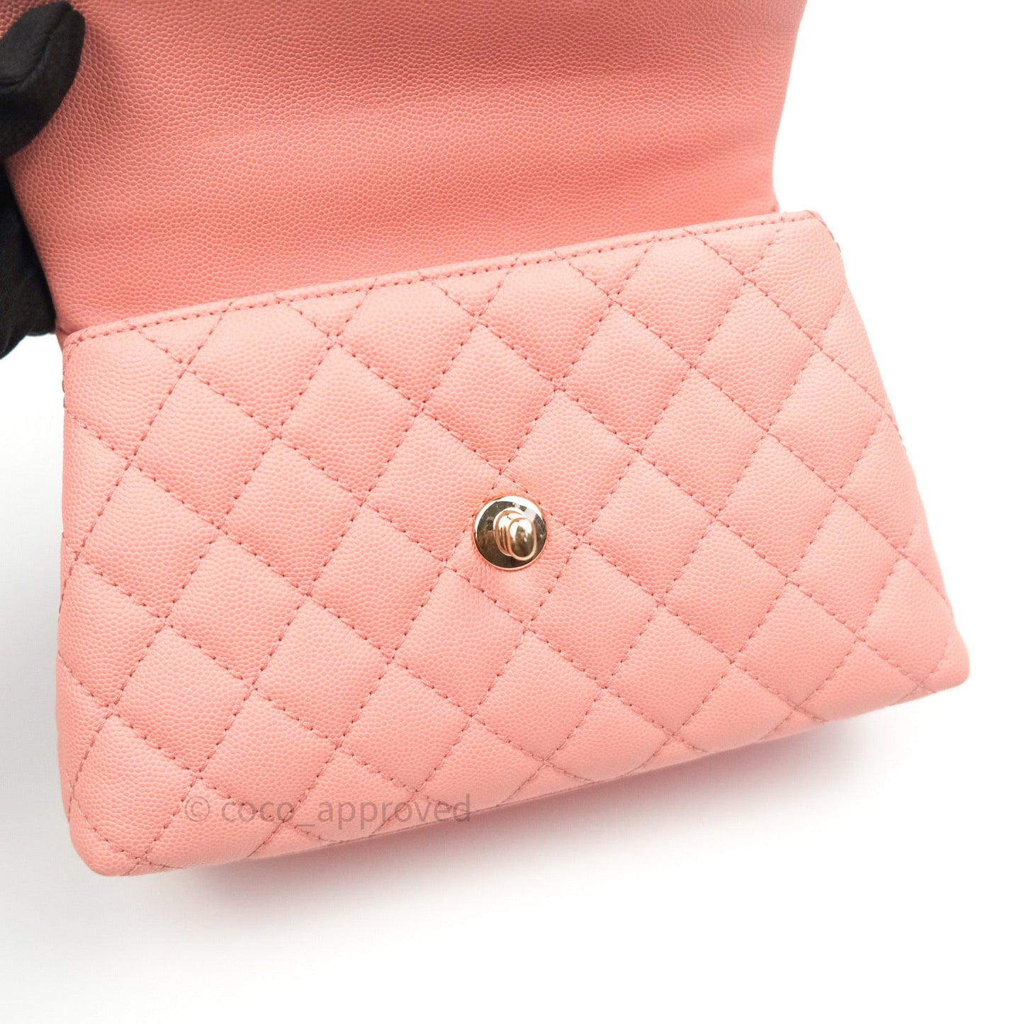 Chanel Mini Coco Handle Pink Caviar Quilted Gold Hardware