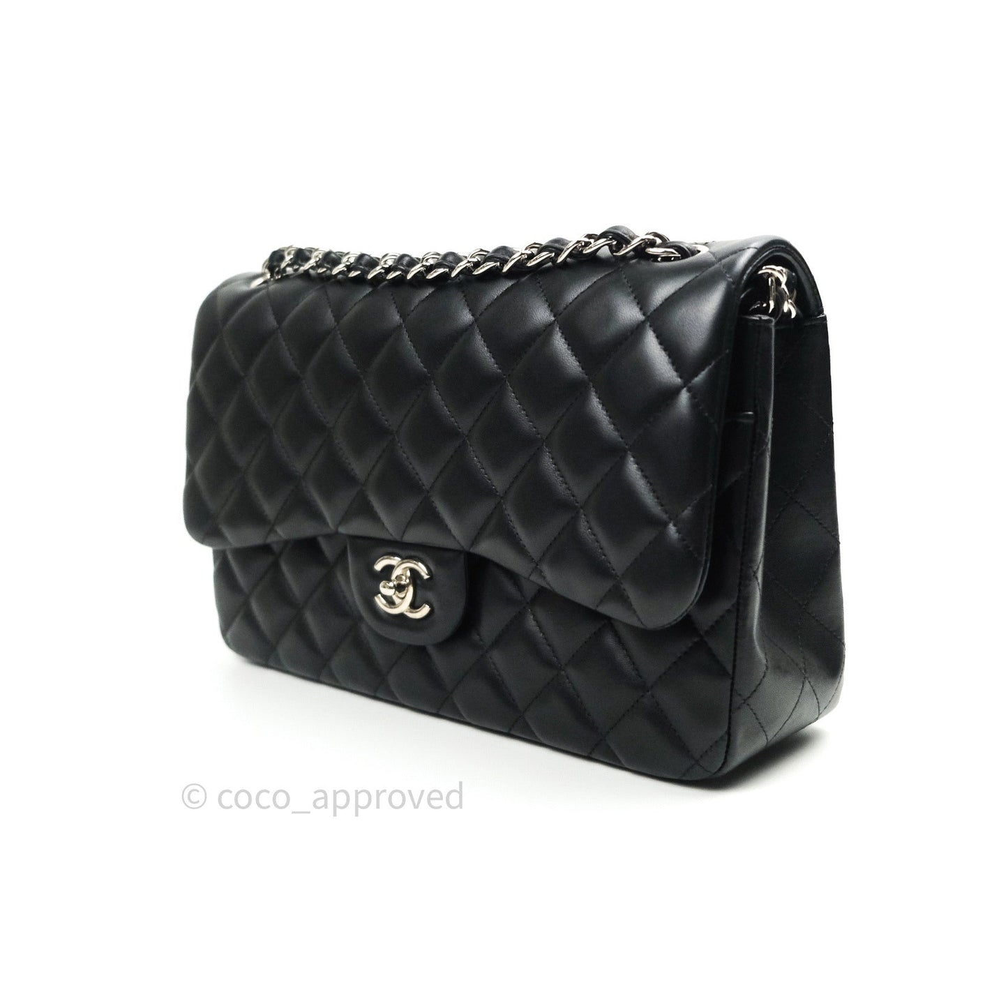 Chanel Jumbo Double Flap Black Lambskin Silver Hardware⁣⁣