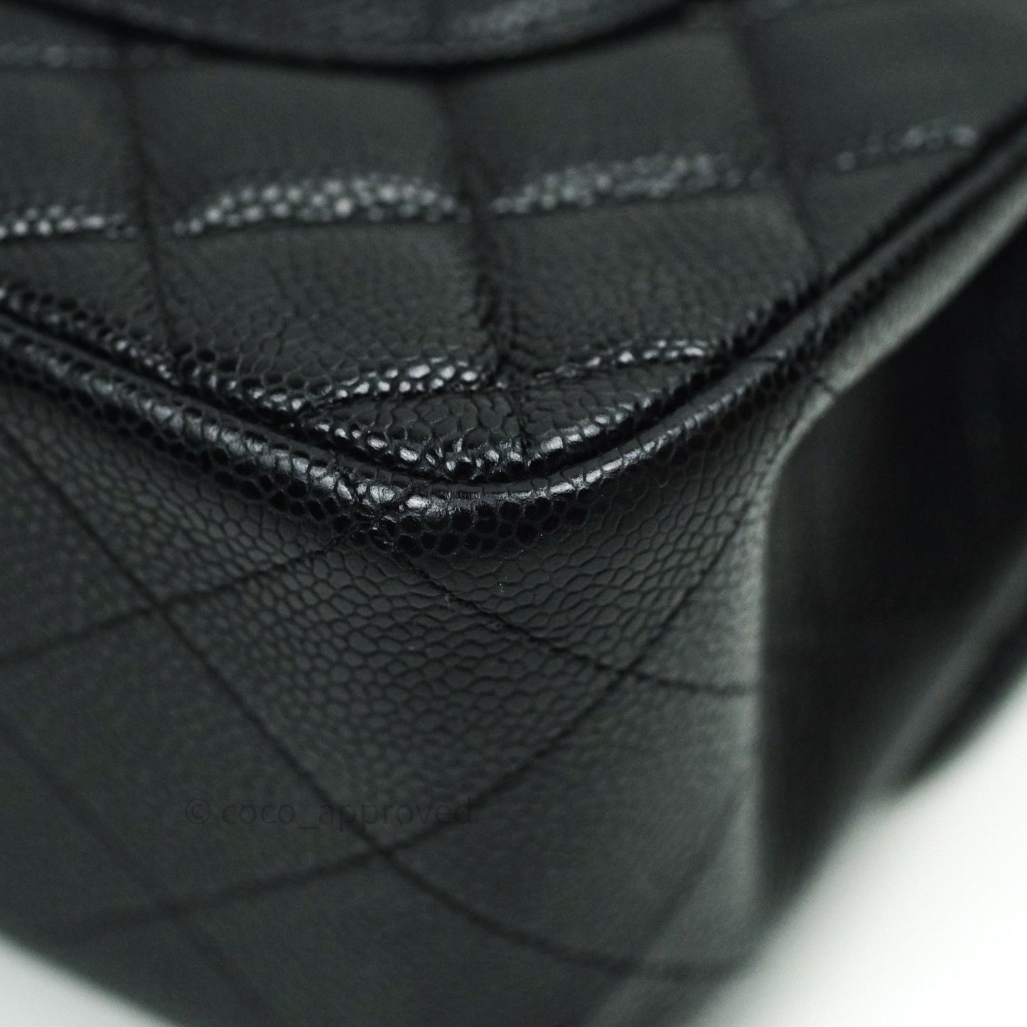 Chanel Classic Jumbo Double Flap Black Quilted Caviar Silver Hardware⁣⁣