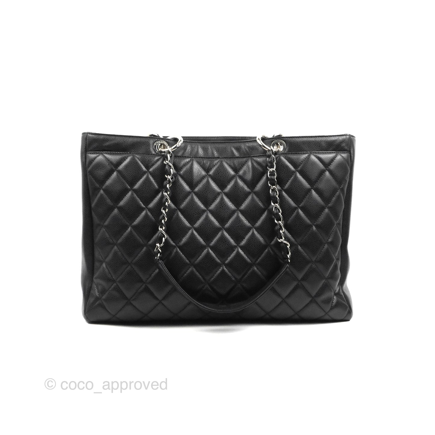 Chanel XL Shopping Tote Black Caviar Silver Hardware