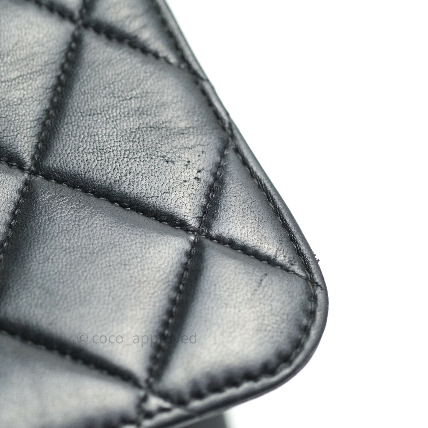 Chanel Classic Vintage Jumbo Single Flap Black Lambskin Silver Hardware