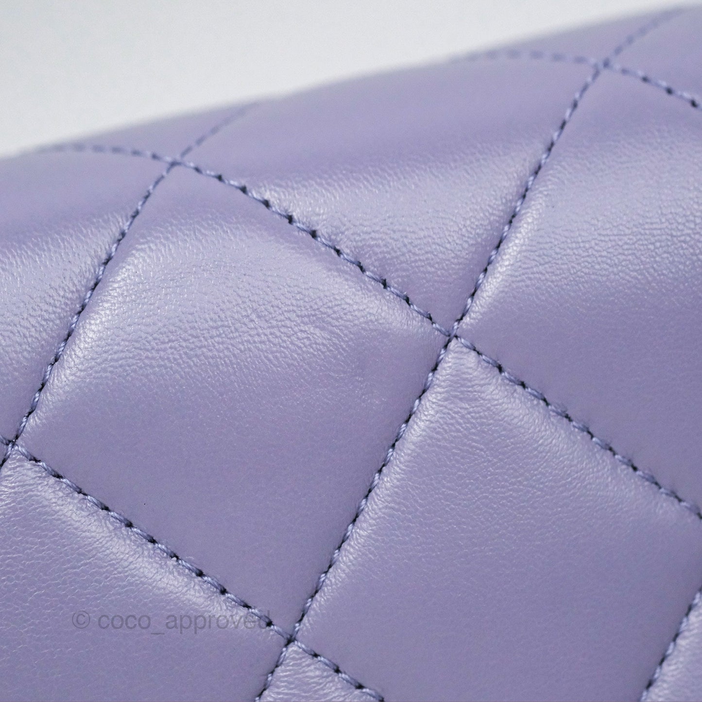 Chanel Crystal Pearl Chain Mini Flap Bag Purple Lambskin Aged Gold Hardware