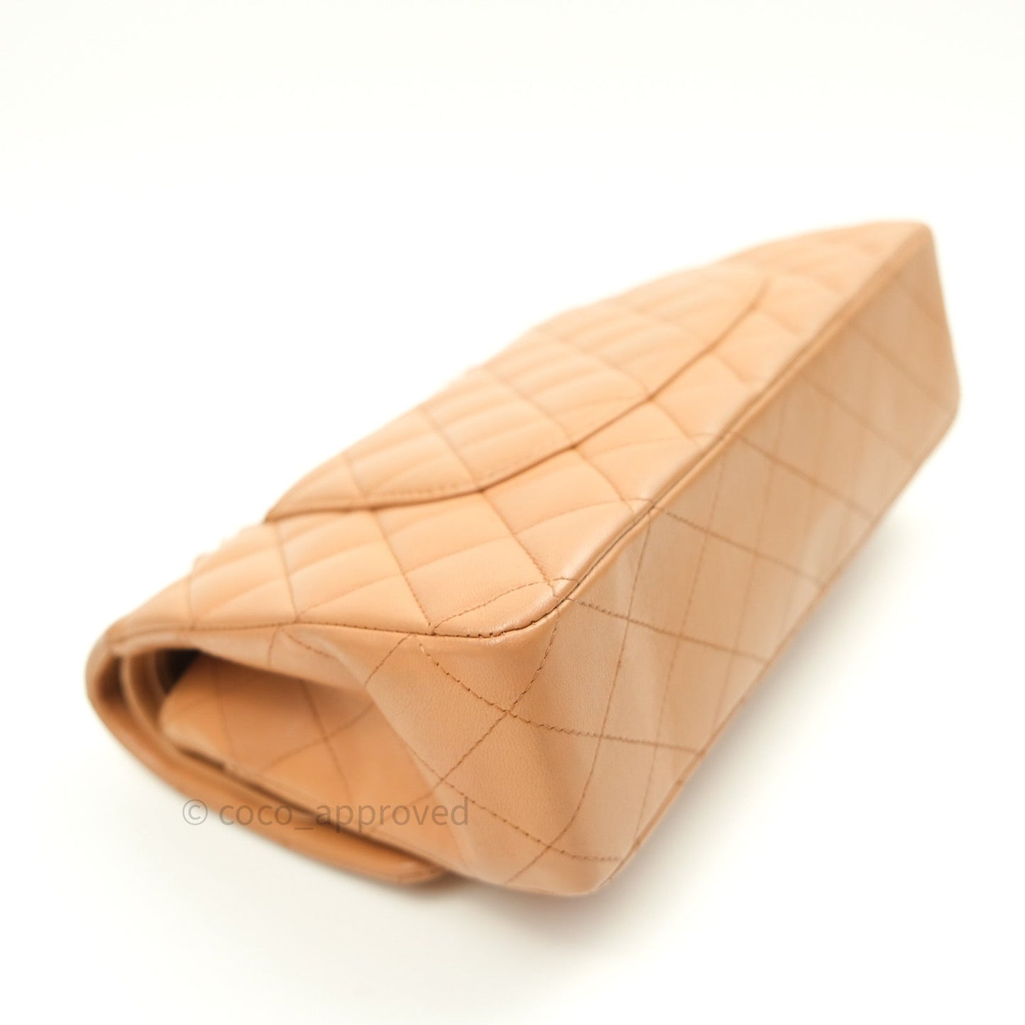 Chanel Classic M/L Beige Lambskin Gold Hardware