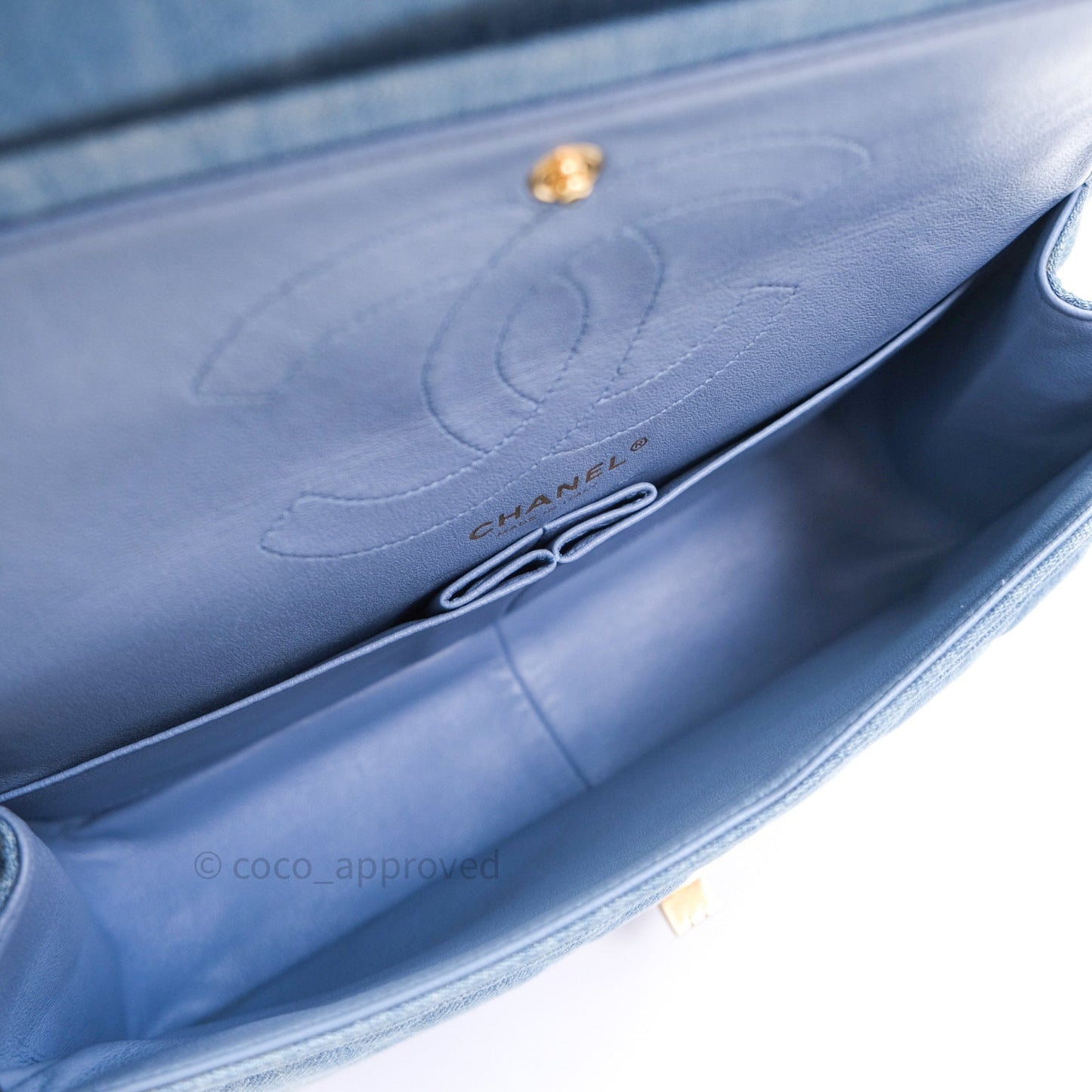 Chanel Reissue Quilted Denim Blue Gold Hardware 226