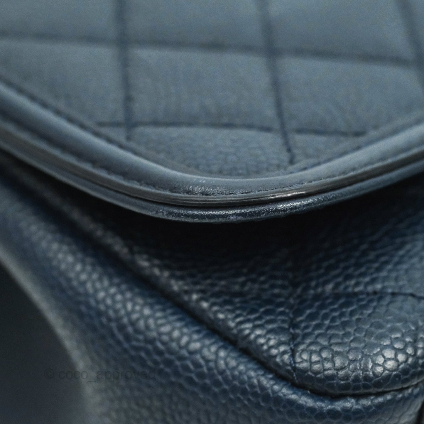 Chanel Quilted Medium CC Filigree Flap Navy Caviar Aged Gold Hardware