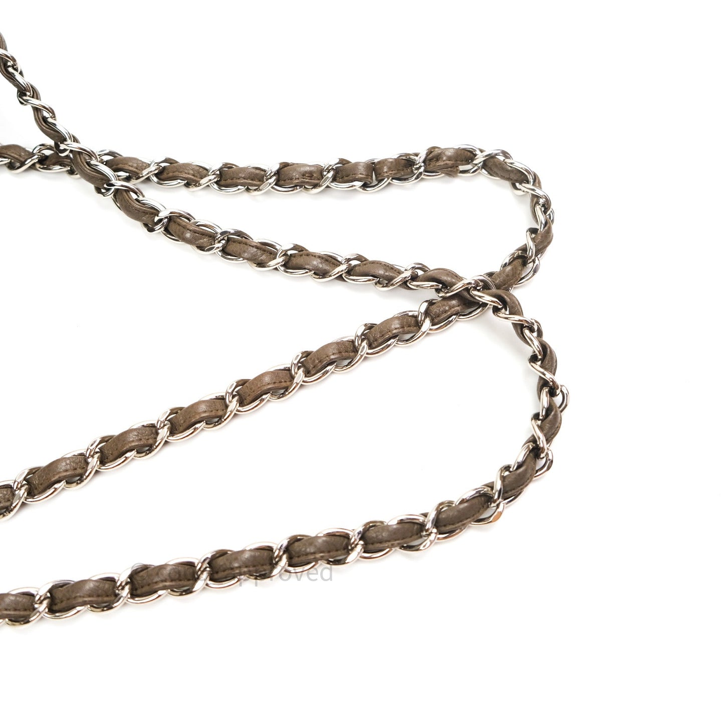 Chanel Double Flap Maxi Khaki Caviar Silver Hardware