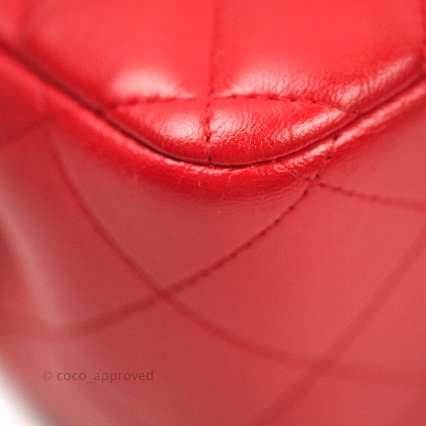 Chanel Jumbo Double Flap Red Lambskin Silver Hardware⁣⁣