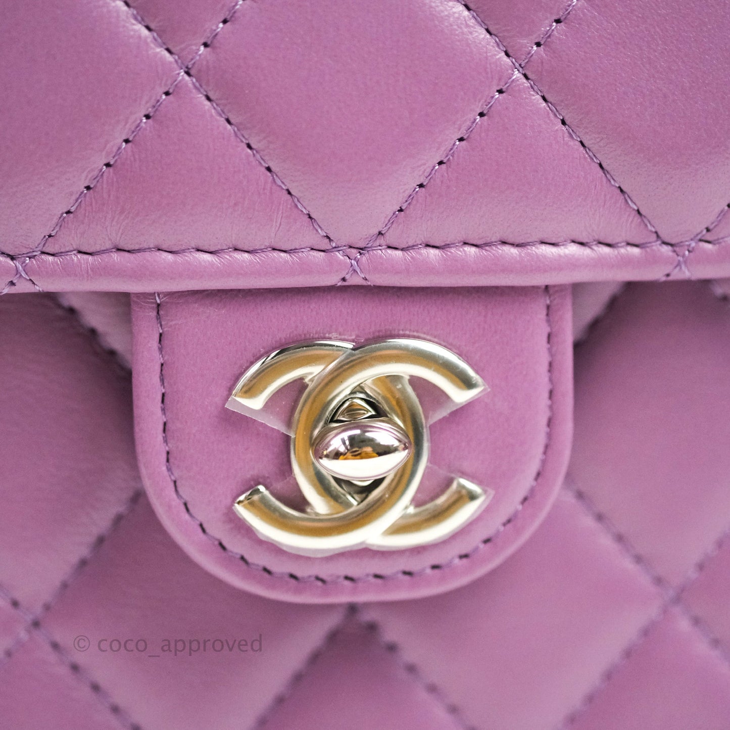 Chanel Classic Quilted Purple Silver Hardware Phone Holder