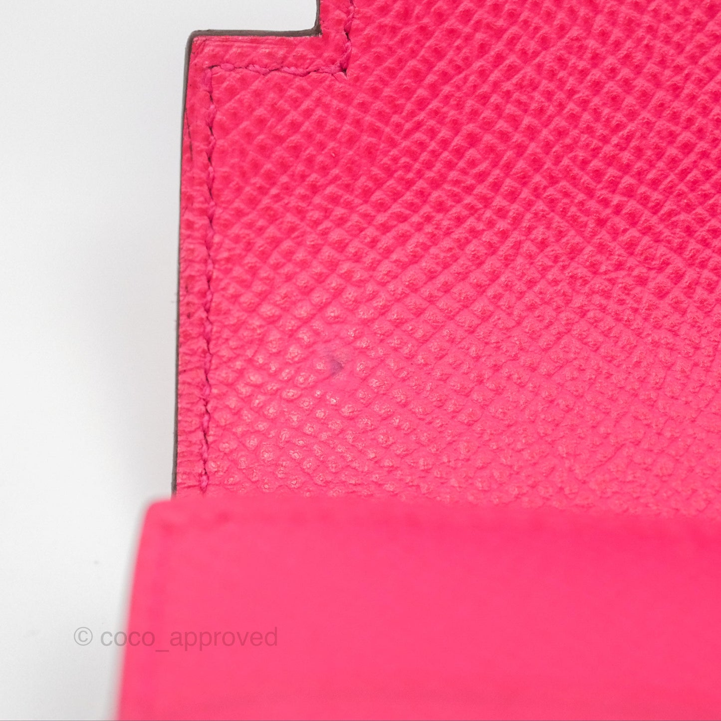 Hermès Small Kelly Wallet Rose Extreme I6 Epsom Palladium Hardware