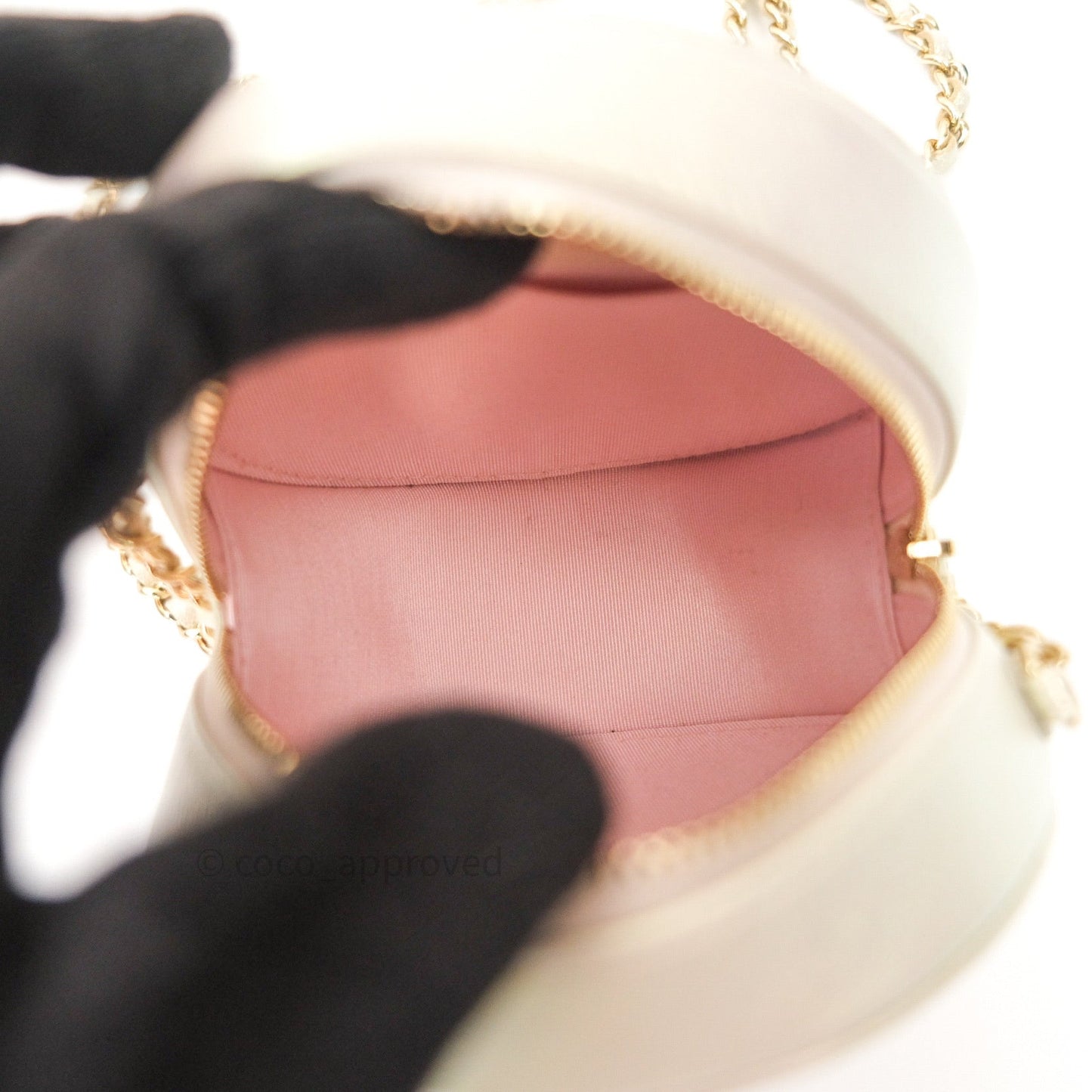 Chanel Round Circle Bag Iridescent Ivory Gold Hardware 20A