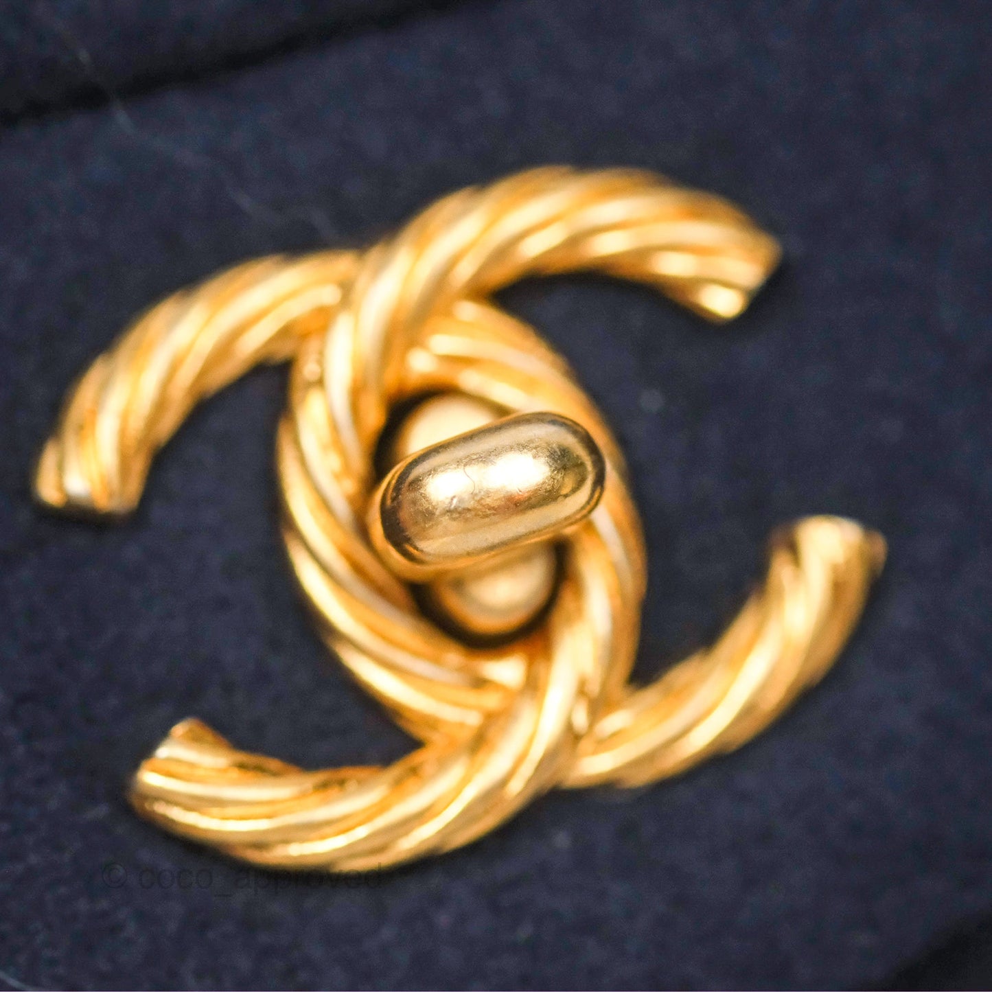 Chanel Paris Hamburg Charms Mini Rectangular Flap Navy Wool Lambskin