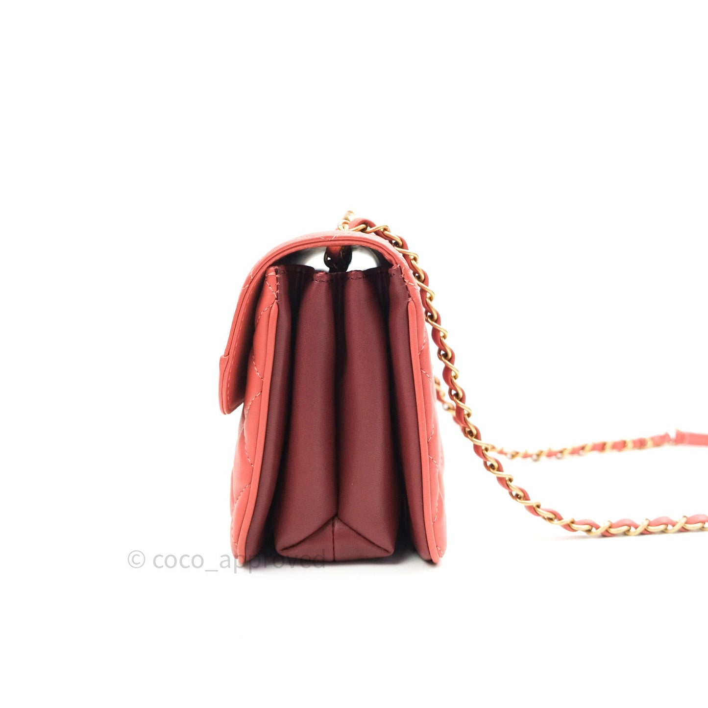 Chanel Coco Vintage Flap Bag Peachy Beige Lambskin Gold Hardware 18C