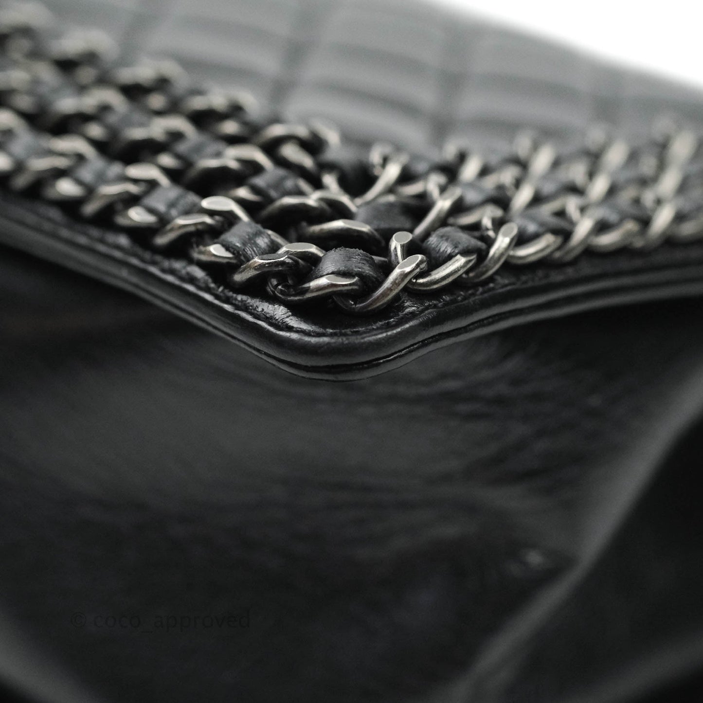 Chanel Quilted Chain Around Medium Aged Glazed Calfskin Boy Ruthenium Hardware