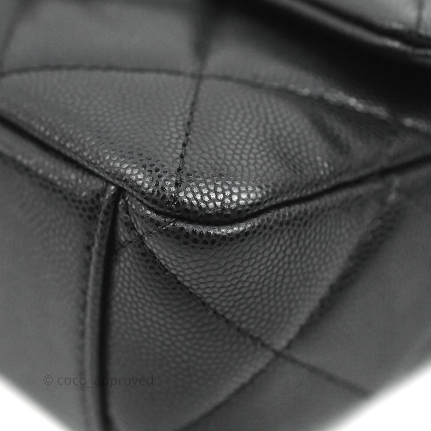 Chanel Small Flap with Coin Charm Black Caviar Aged Gold Hardware 22A