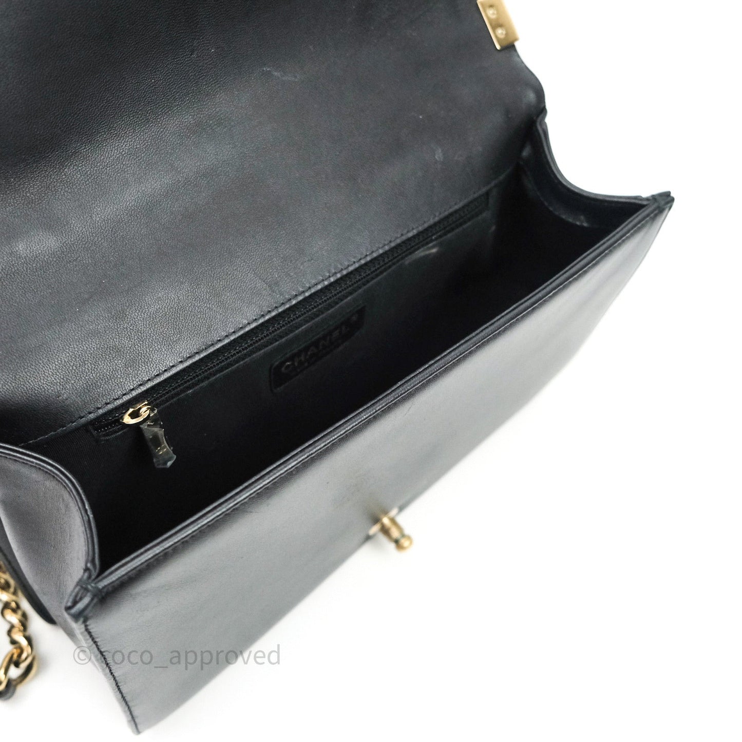 Chanel Quilted Boy New Medium Black Lambskin Gold Hardware
