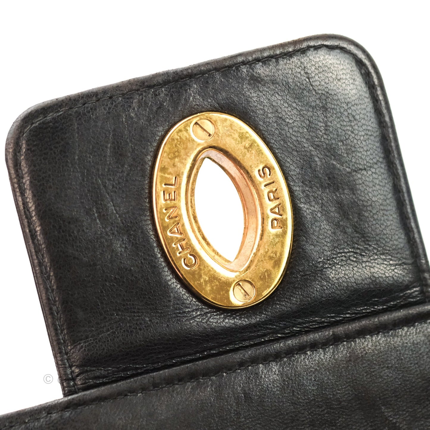 Chanel Vintage Double Sided Briefcase Black Lambskin 24K Gold Hardware