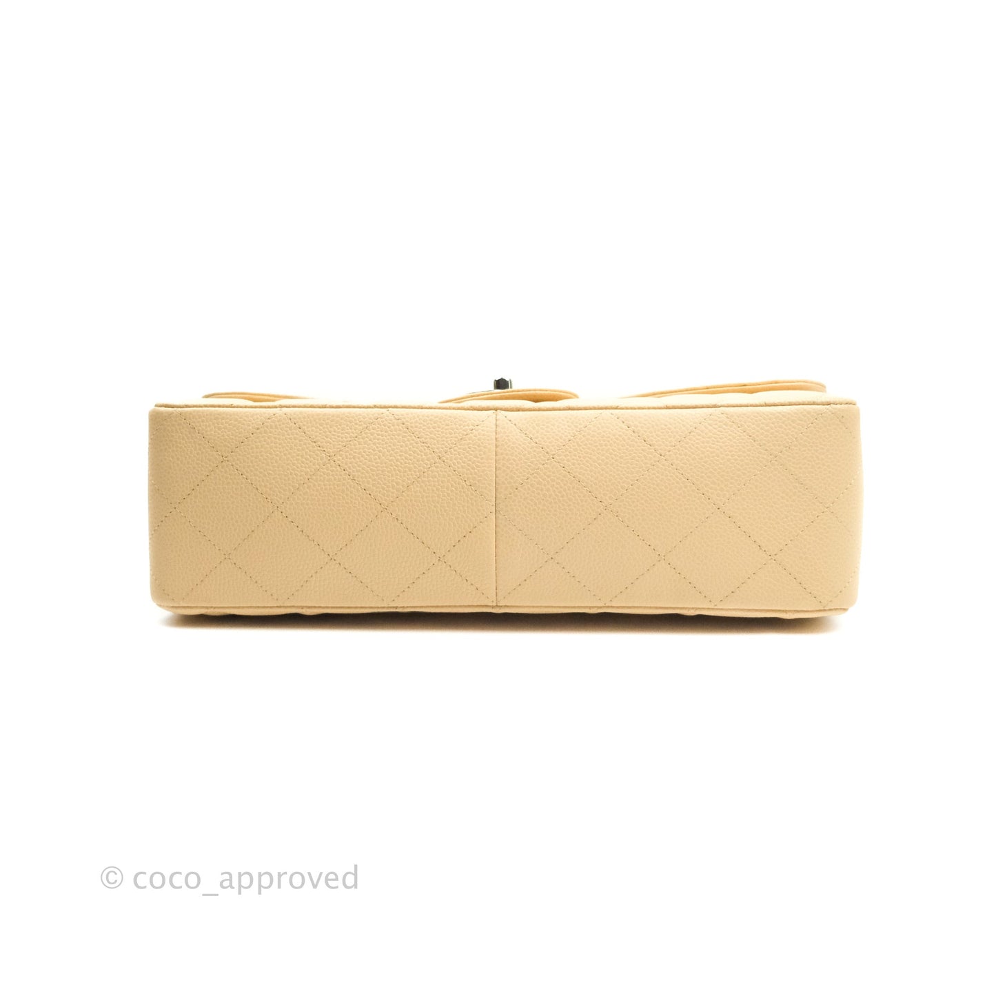 Chanel Jumbo Single Flap Beige Caviar Silver Hardware⁣⁣