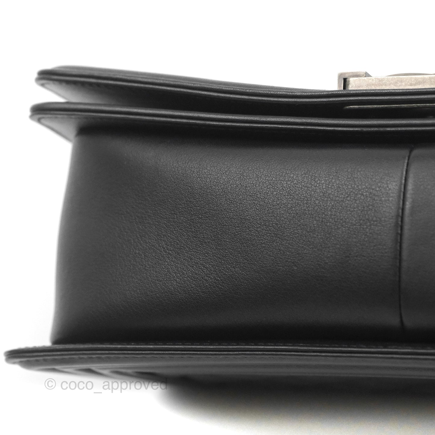 Chanel Quilted Medium Boy Black Calfskin Ruthenium Hardware