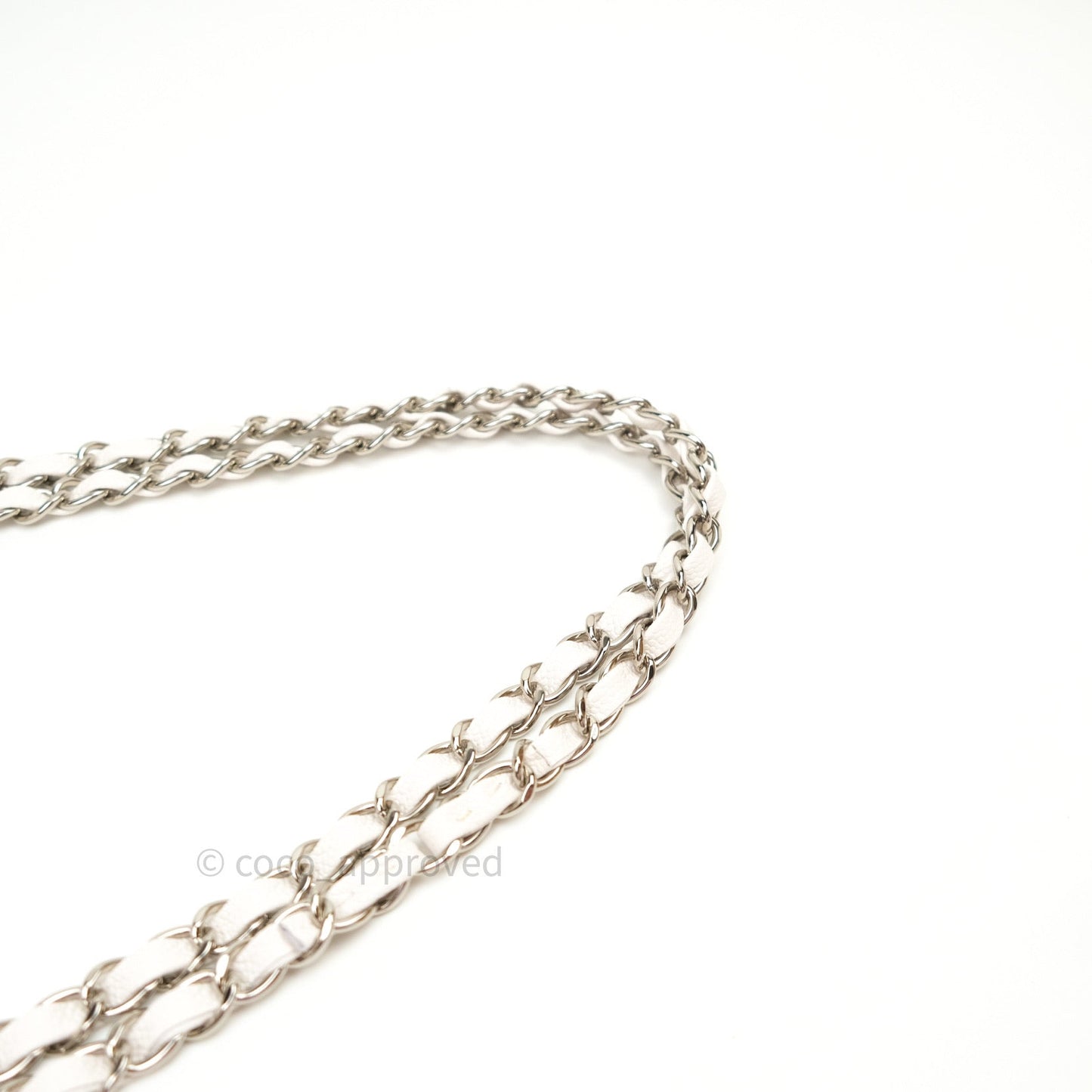 Chanel Classic Small S/M Flap Ivory White Caviar Silver Hardware