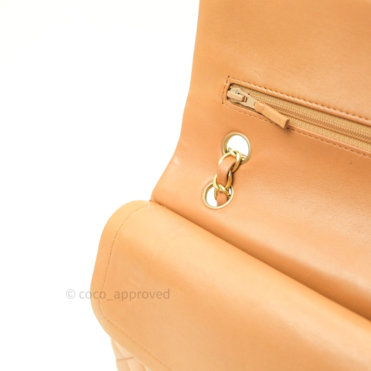 Chanel Classic M/L Beige Lambskin Gold Hardware