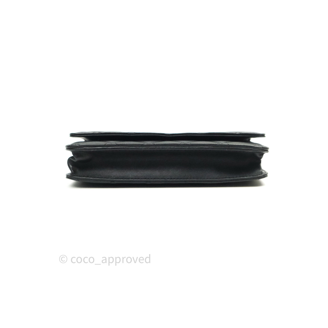 Chanel Quilted Wallet on Chain WOC Black Lambskin Beige Hardware