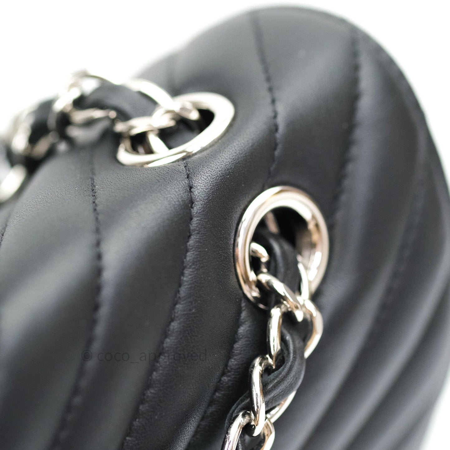 Chanel Calfskin Chevron Small Urban Spirit Backpack Black Silver Hardware