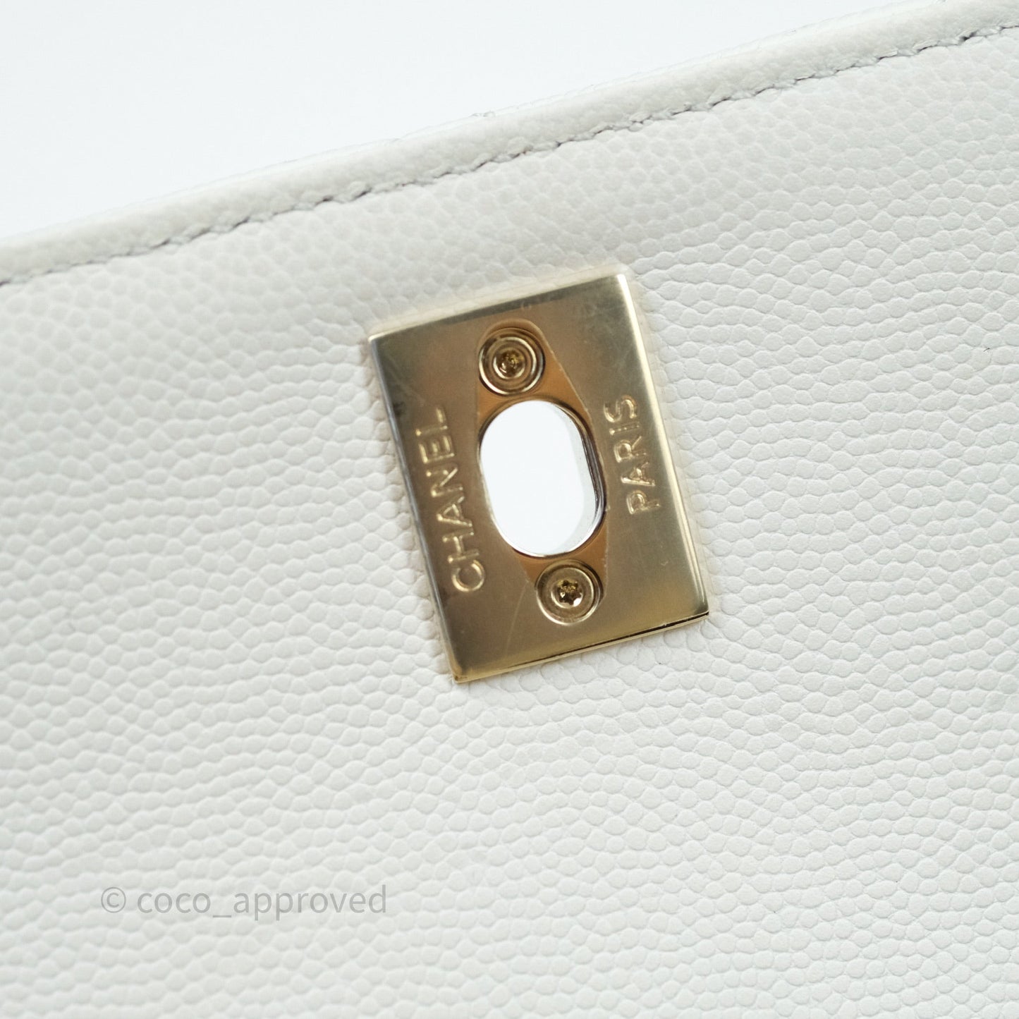 Chanel Quilted Small Business Affinity Flap White Caviar Light Gold Hardware