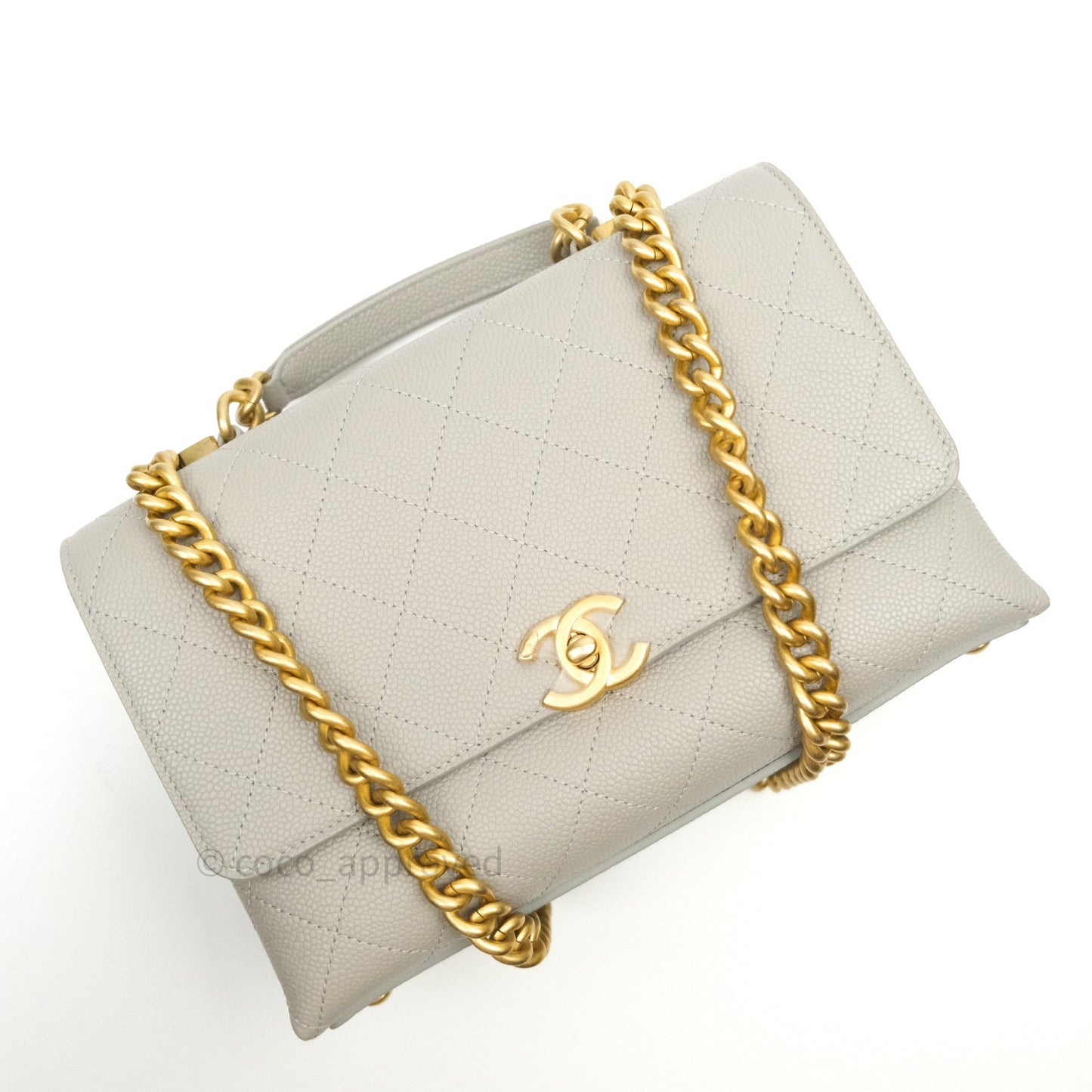 Chanel Chic Affinity Small Grained Calfskin Grey Gold Hardware