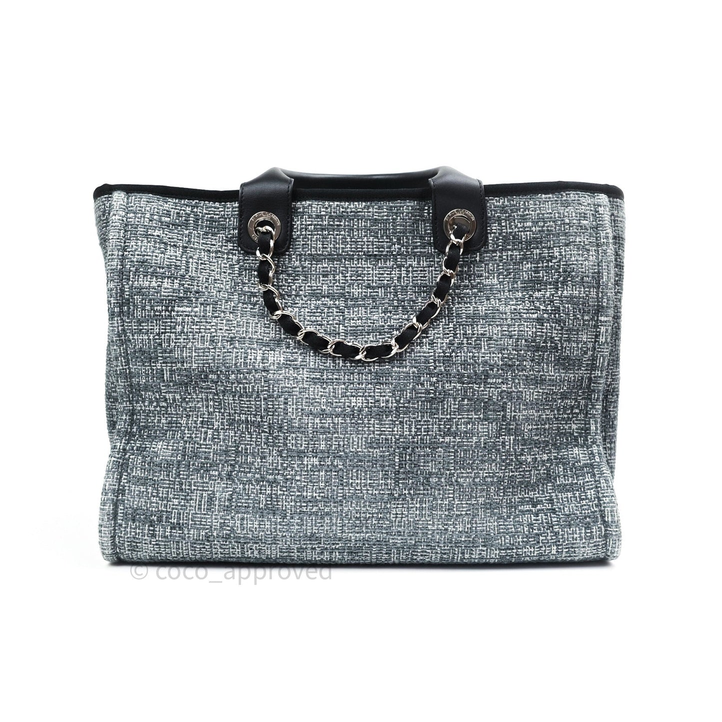Chanel Large Deauville Charcoal Grey Canvas